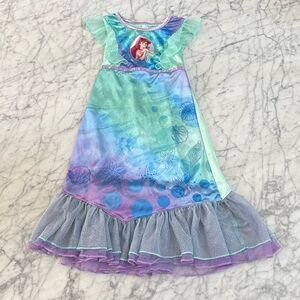 Disney Little Mermaid Little Girls Nightgown Pajama Dress Sz 6T